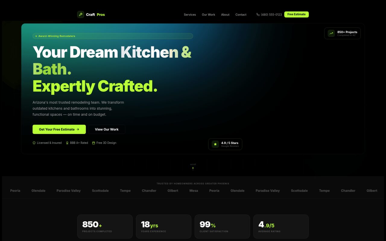 Kitchen and bath remodeling sample build preview